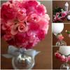 Topiary made from artificial flowers