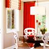 Bright red curtain: stylish and elegant